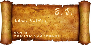 Babos Vulfia névjegykártya